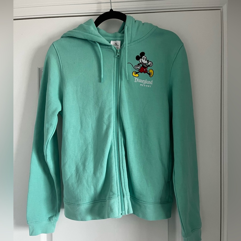 Like new! Disney Parks Full Zip Green Hoodie.